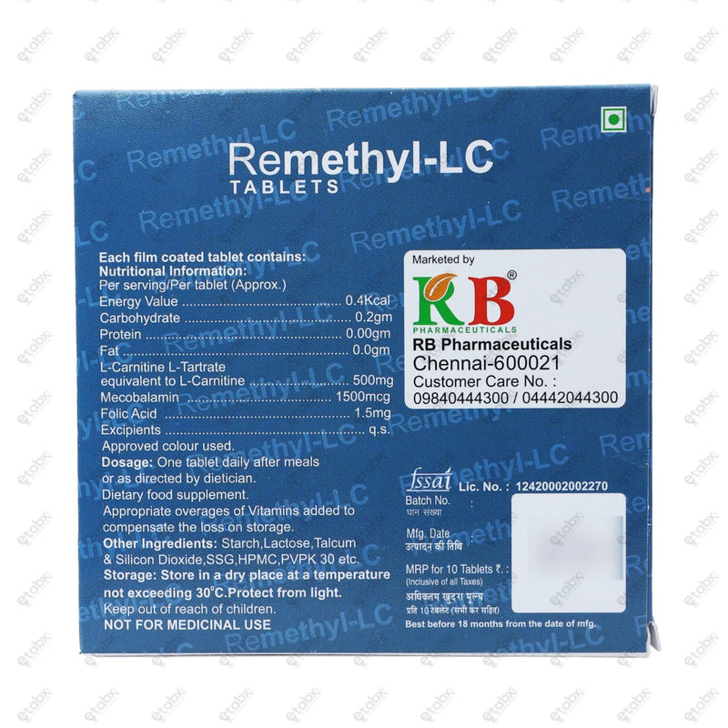 Remethyl LC Tablets 10's