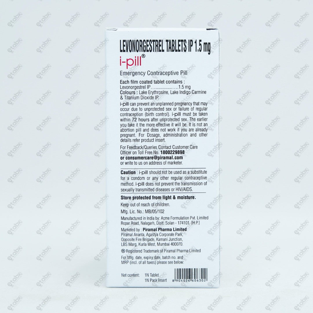 iPill Emergency Contraceptive 1's