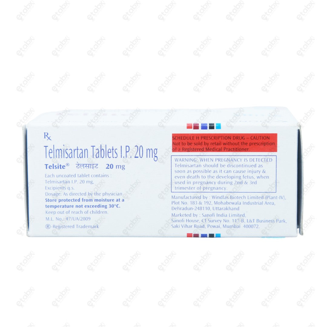Telsite 20mg Tablet 15's