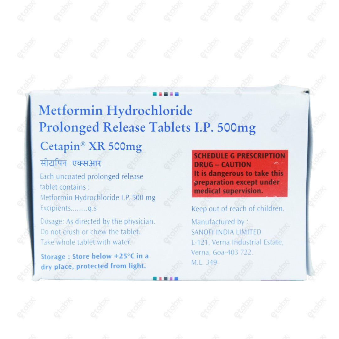 CETAPIN XR 500mg Extended Release Tablet