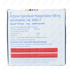 Amaryl M Forte 2mg Tablets 15'S