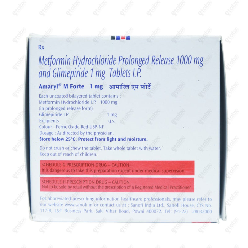 Amaryl M Forte 1mg Tablet PR