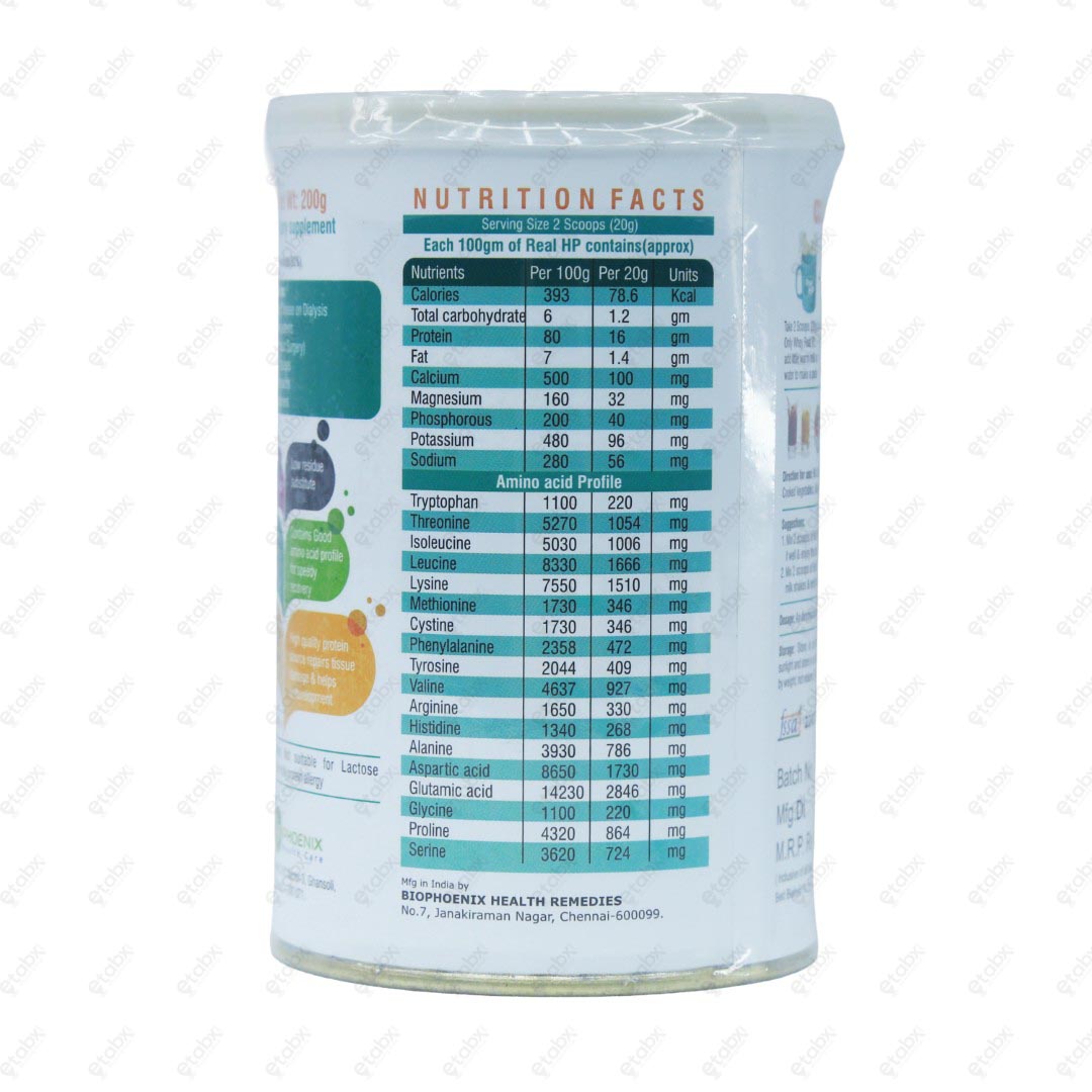 Real HP Unflavoured 200 gm Protein Supplement
