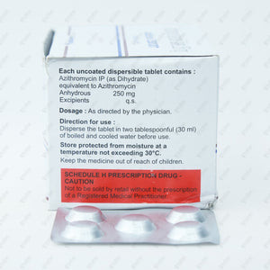 AZITHRAL 250 DT Tablet 5's