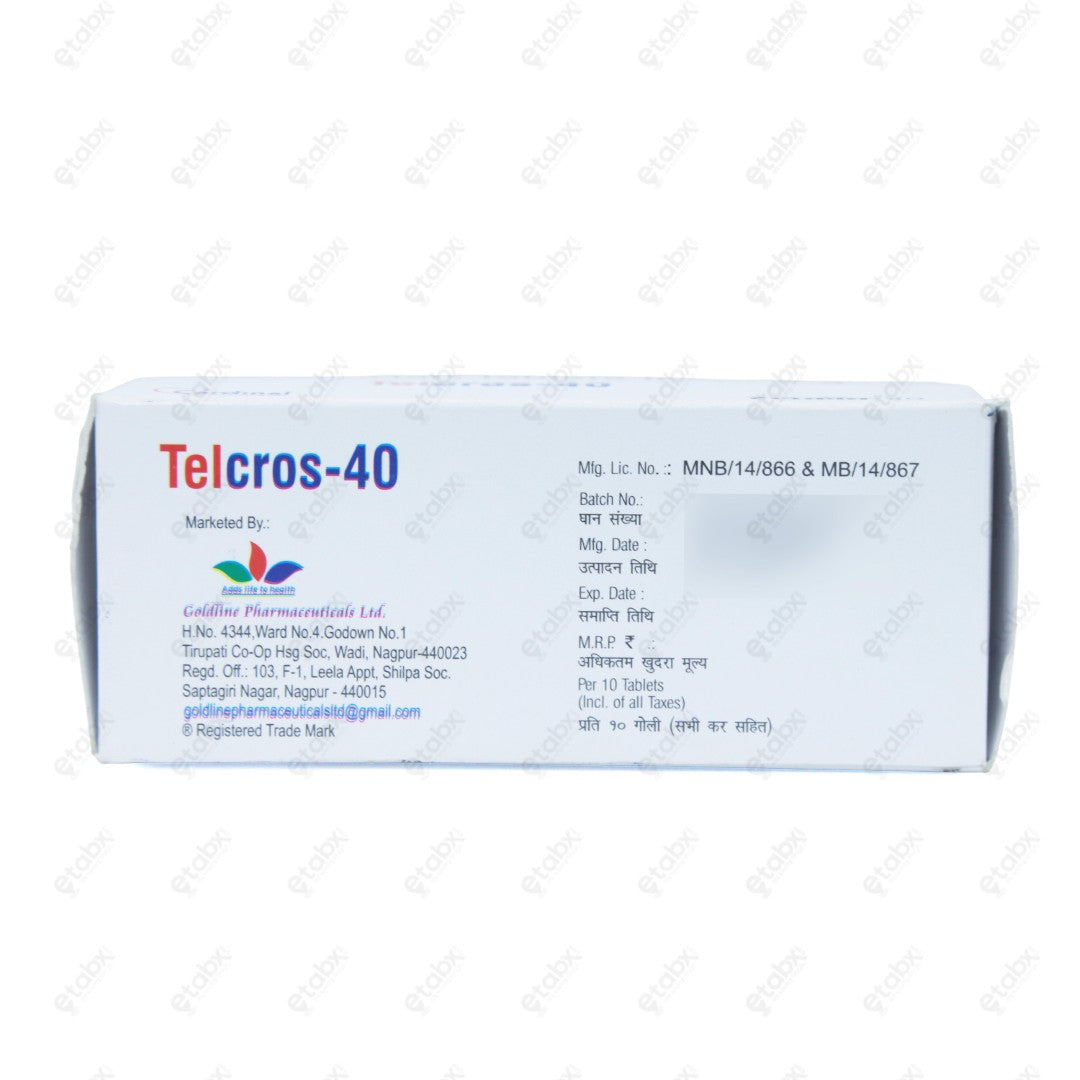 TELCROS 40mg Tablet 10's