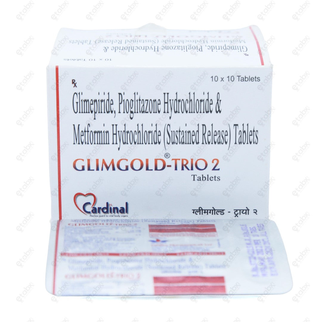 GLIMGOLD TRIO 2mg Glimepiride Anti-Diabetic Tablets (10's)