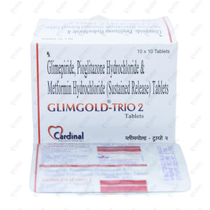 GLIMGOLD TRIO 2mg Glimepiride Anti-Diabetic Tablets (10's)