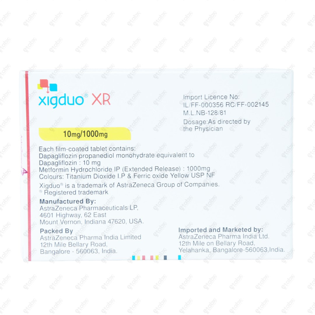 Xigduo XR 10/1000 MG Tablets 14's
