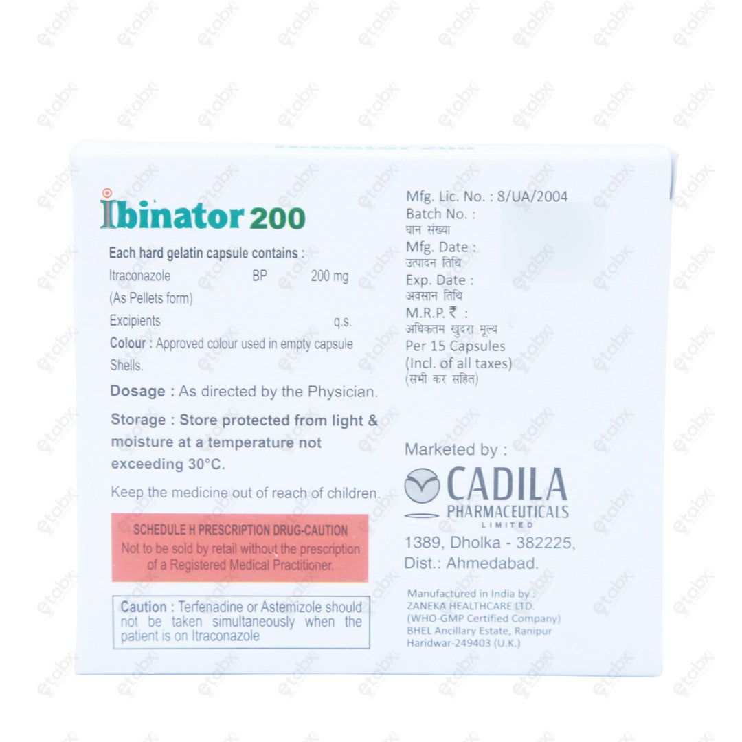 Ibinator 200mg Capsules 15's