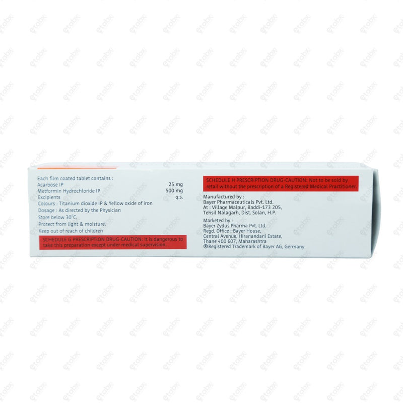 Glucobay M 25 Tablet 10's