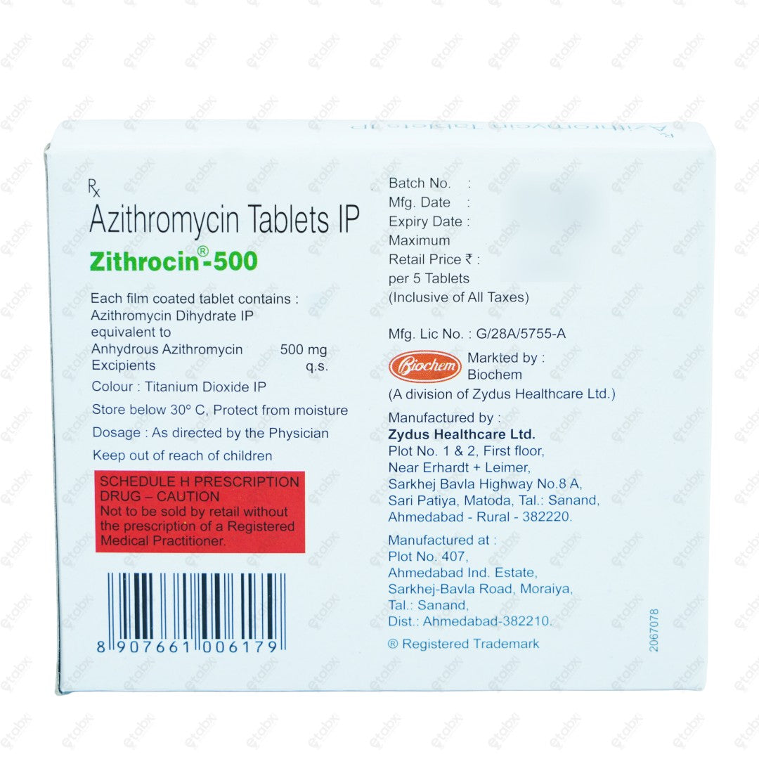Zithrocin 500mg Tablet