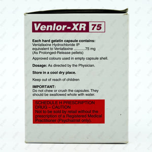 Venlor XR 75mg Capsules 10's