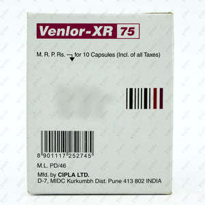 Venlor XR 75mg Capsules 10's