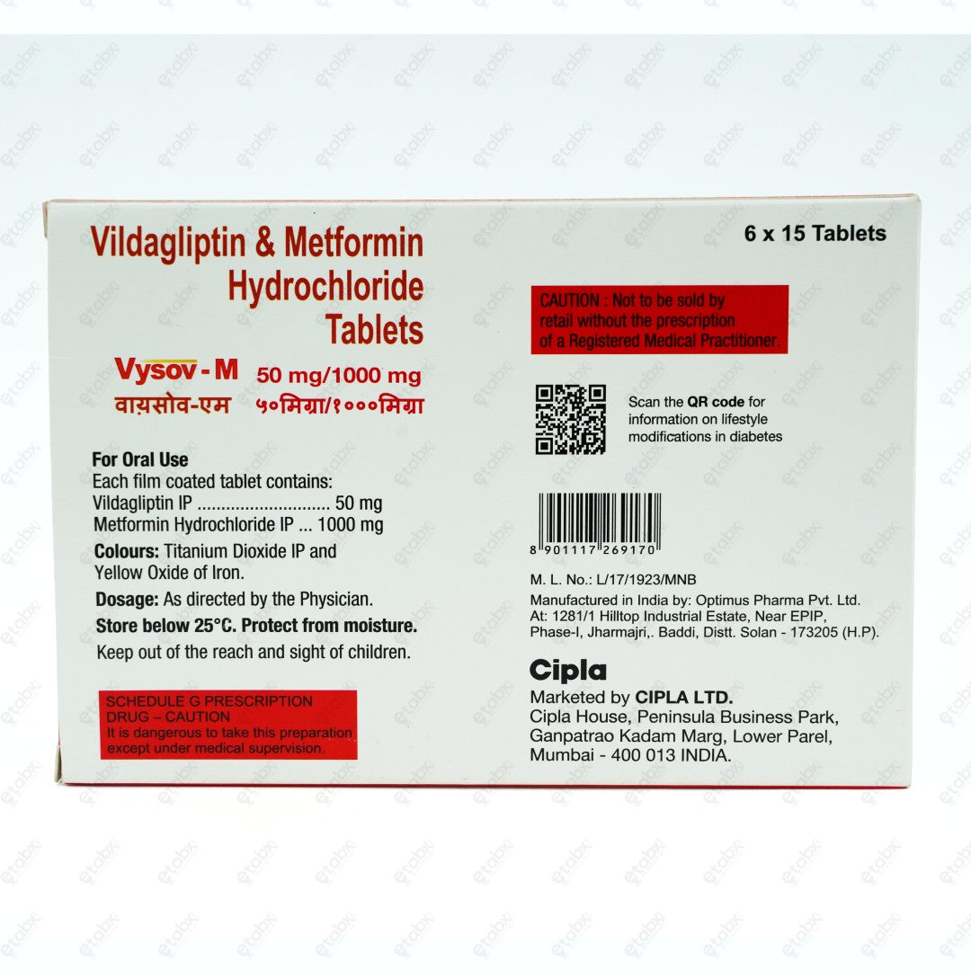Vysov M 50mg/1000mg Tablet 15's