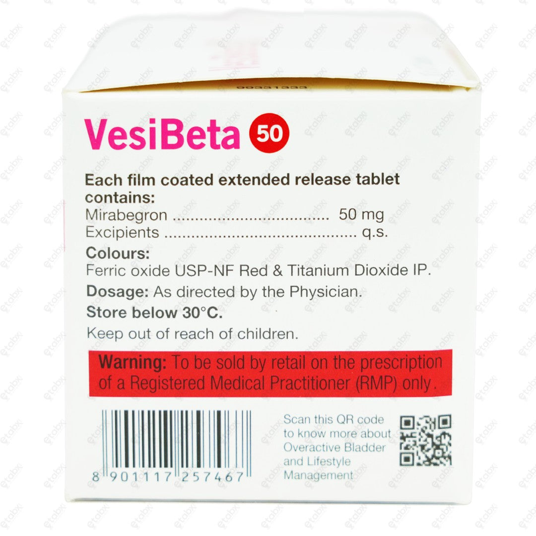 Vesibeta 50MG Tablets 10'S