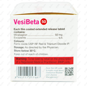 Vesibeta 50MG Tablets 10'S