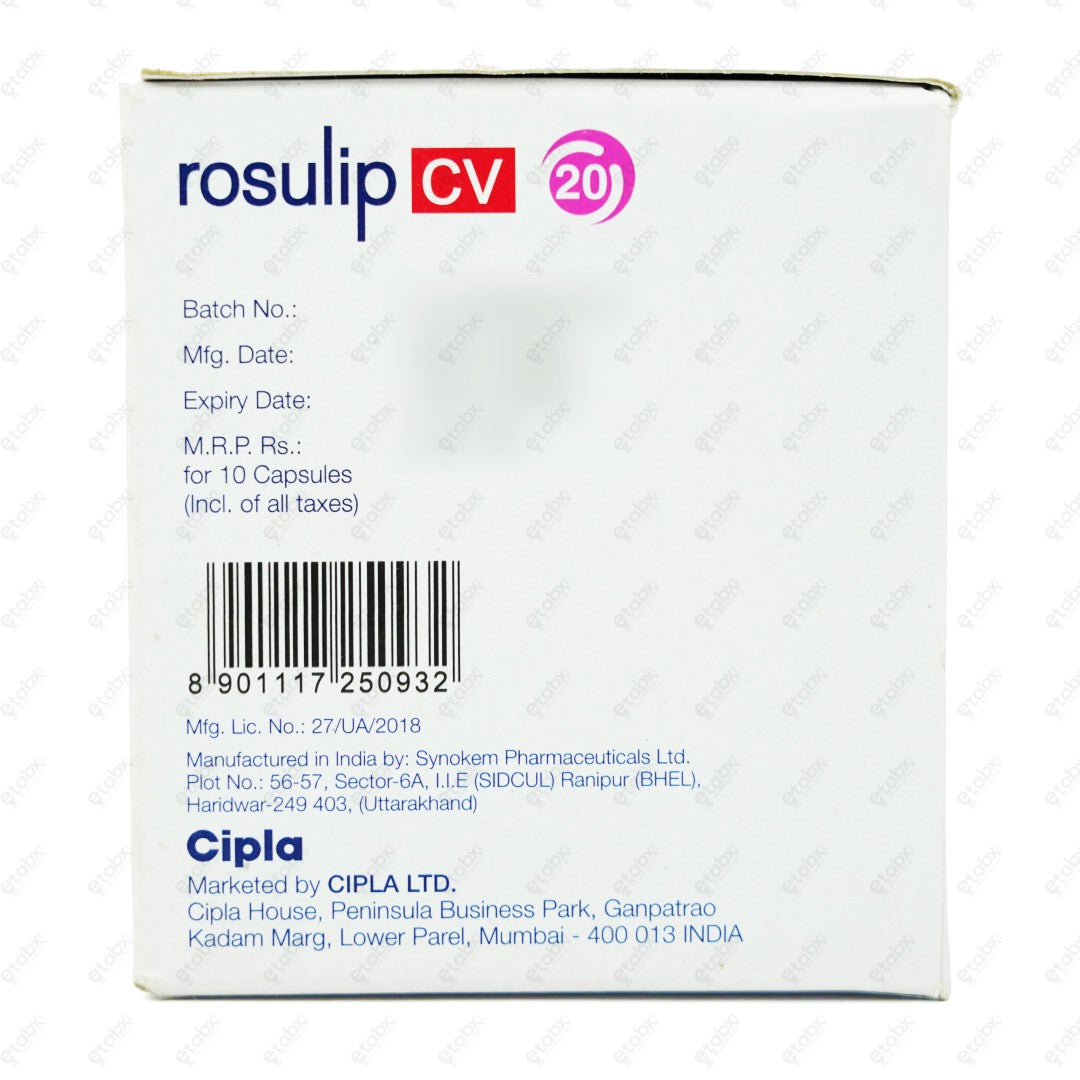 Rosulip CV 20mg Capsule