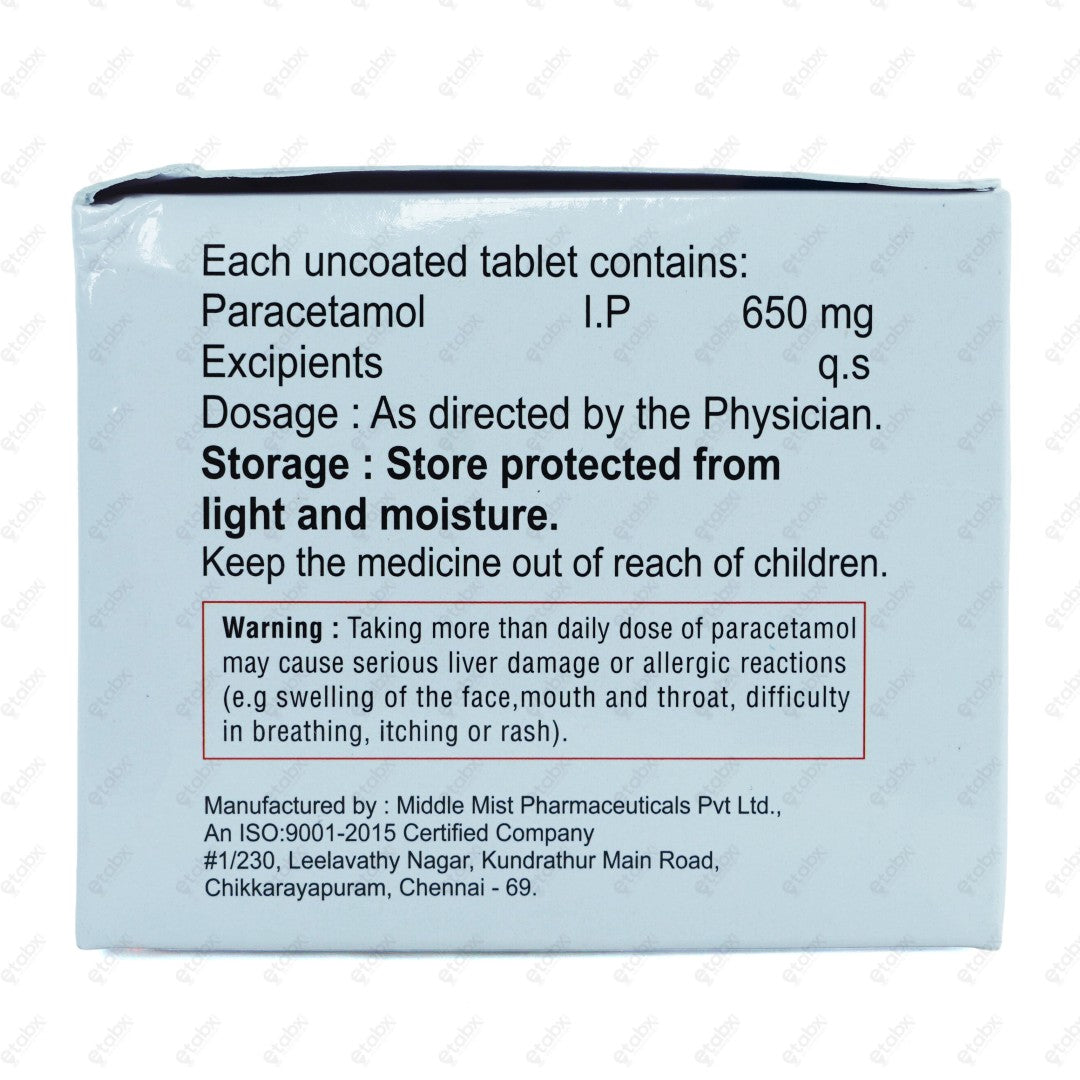 Parexia 650mg Tablets 15's