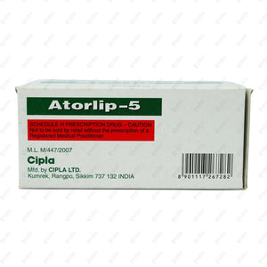 Atorlip 5mg Tablet 15's