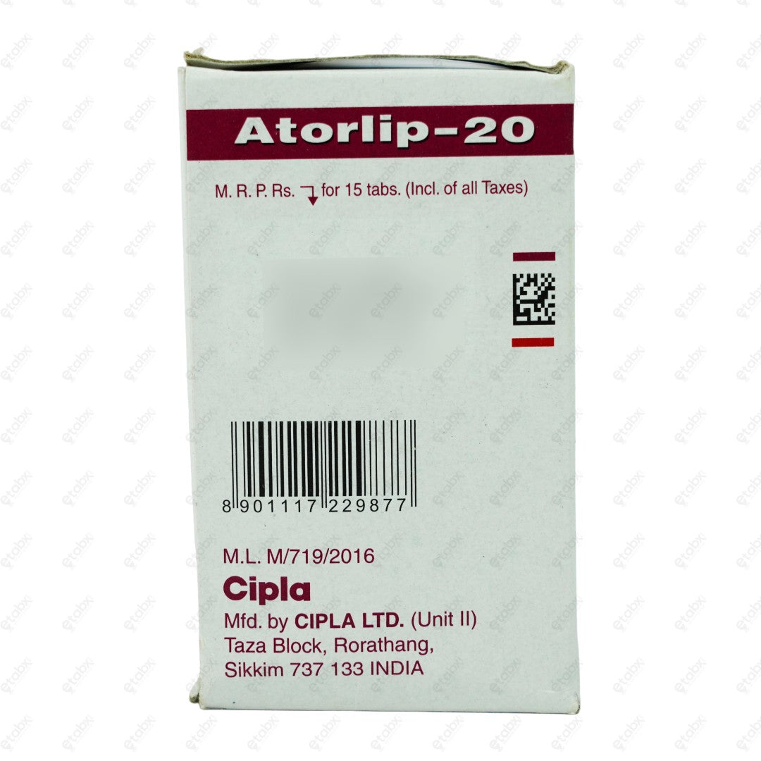 Atorlip 20mg Tablet 15's