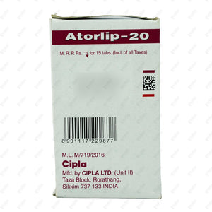 Atorlip 20mg Tablet 15's
