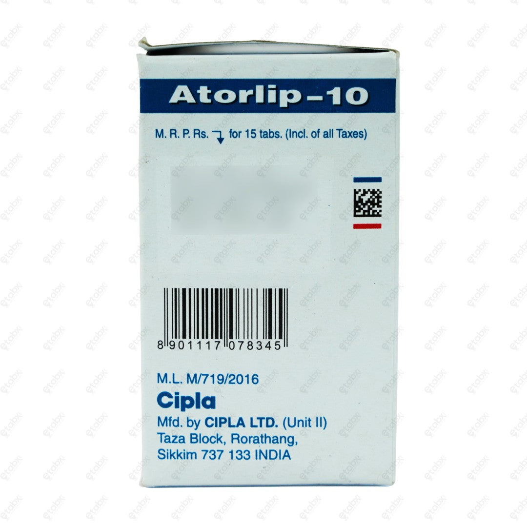Atorlip 10mg Tablet 15's
