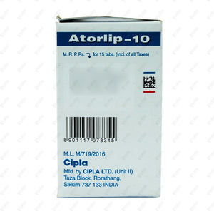 Atorlip 10mg Tablet 15's
