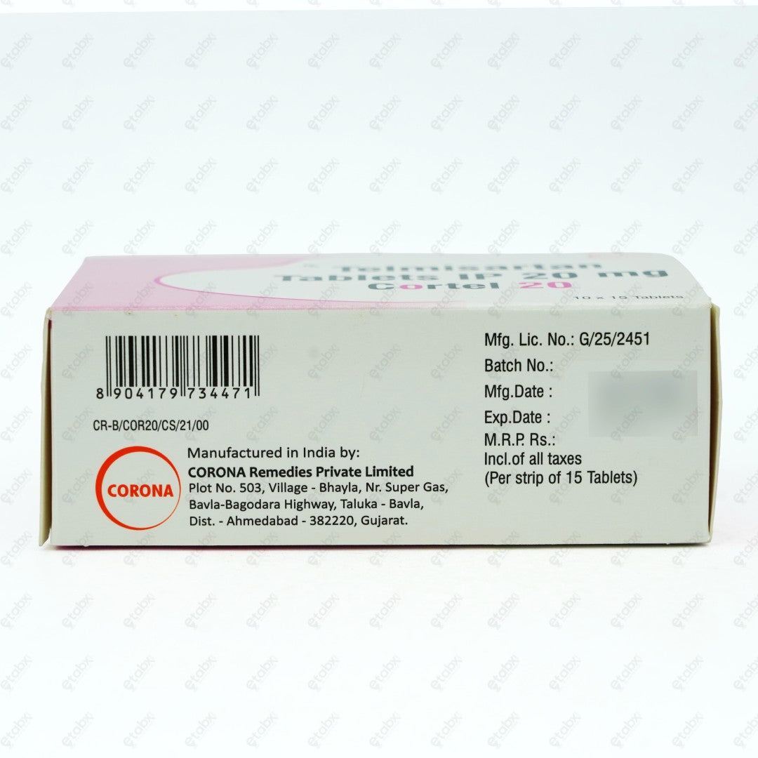 Cortel 20mg Tablet 15's