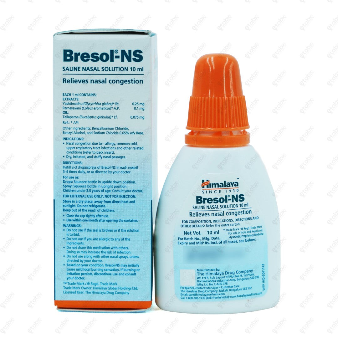 Himalaya Bresol NS Saline Nasal Solution 10ML