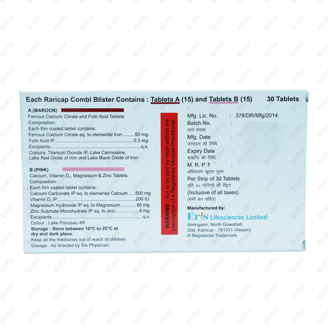 Raricap Combi Tablets 30's