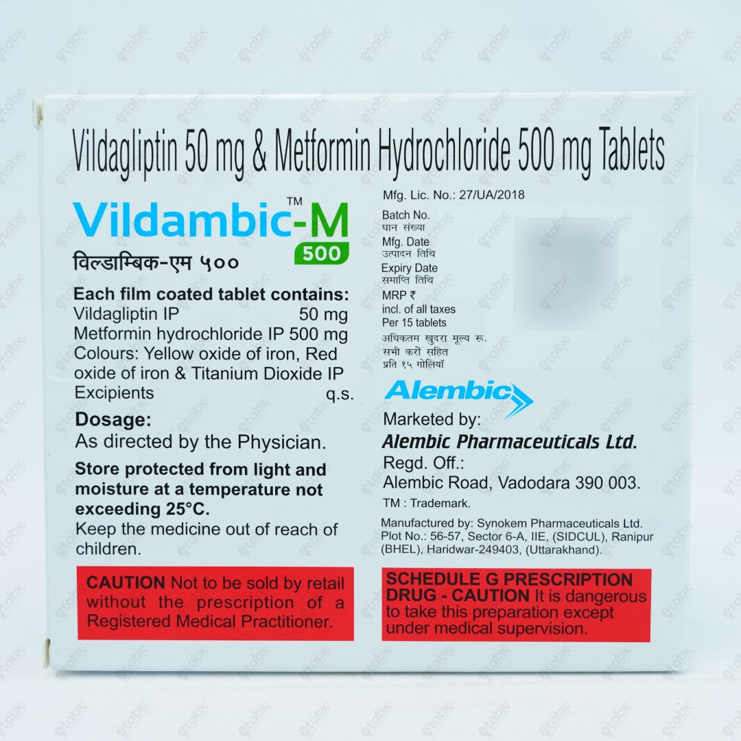VILDAMBIC M 500MG Tablet 15's