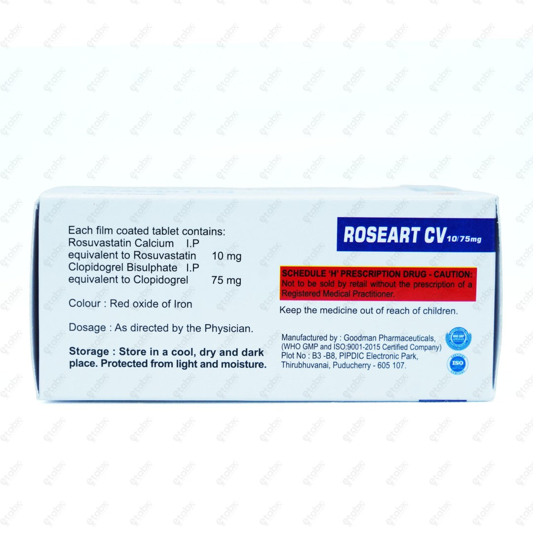 Roseart CV 10/75 mg 10 Tablets