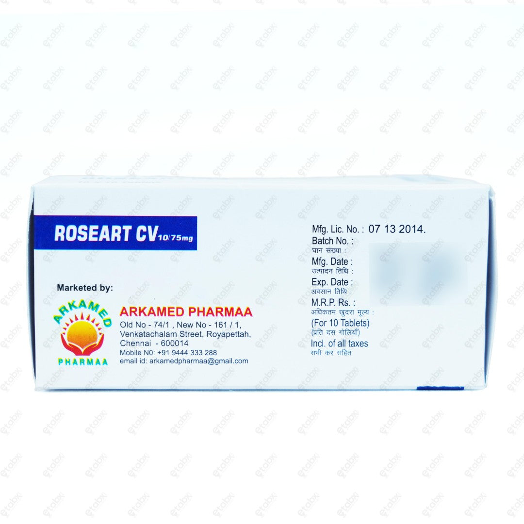 Roseart CV 10/75 mg 10 Tablets