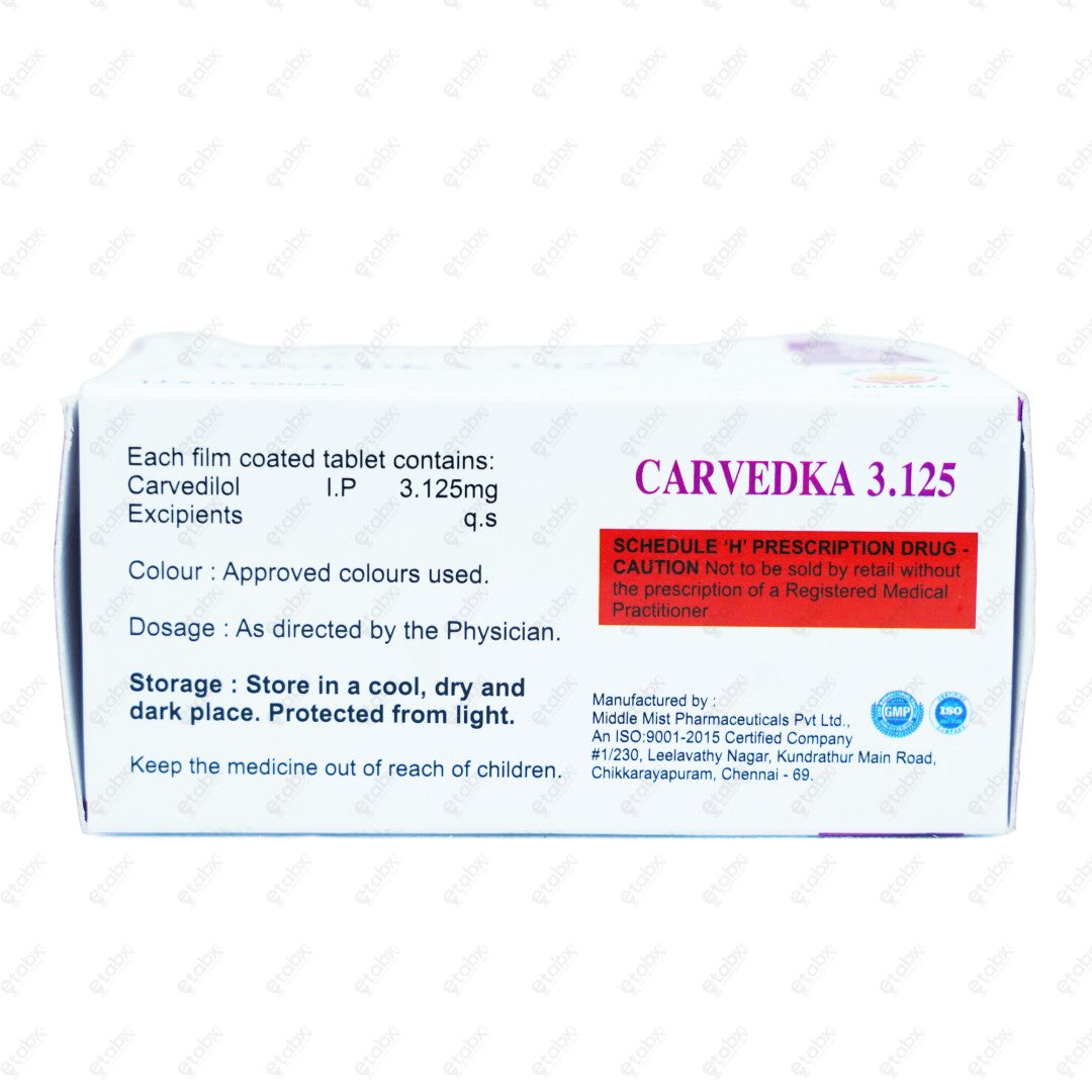 CARVEDKA 3.125mg Tablet 10