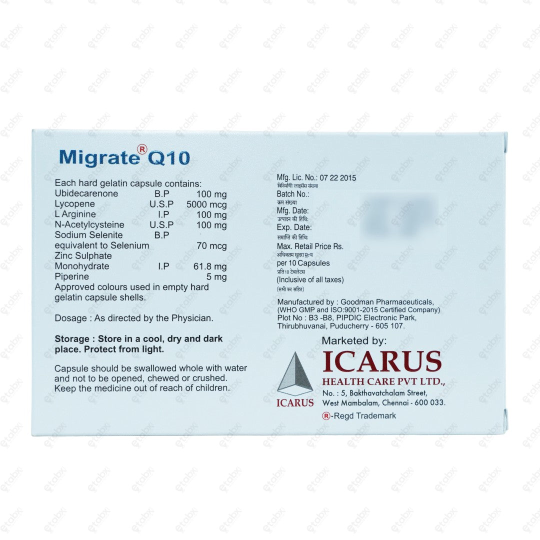 Migrate Q 10 Tablets 10's