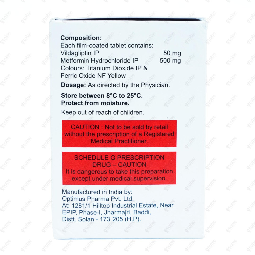Vildagard M 50/500mg Tablet 15's