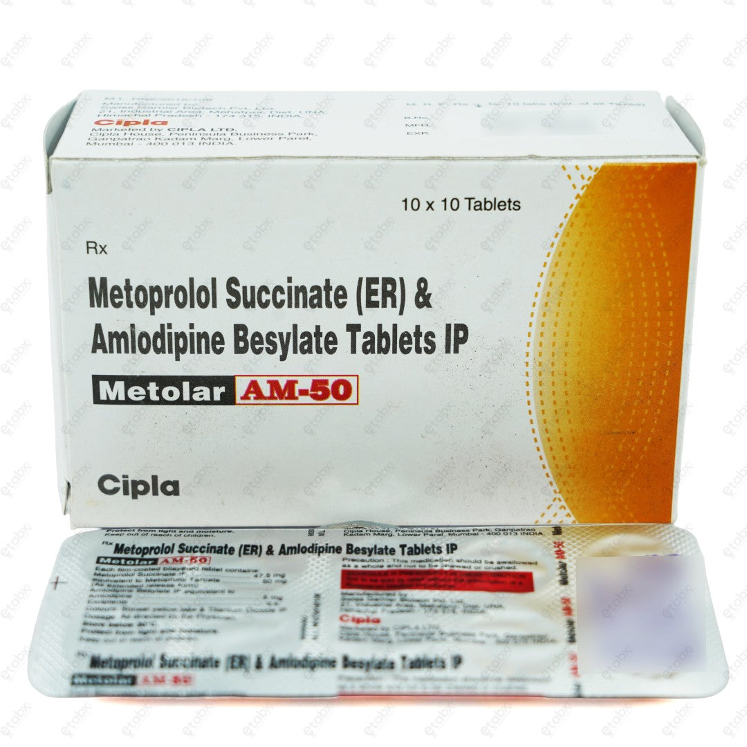 Metolar AM 50mg Tablets 10's
