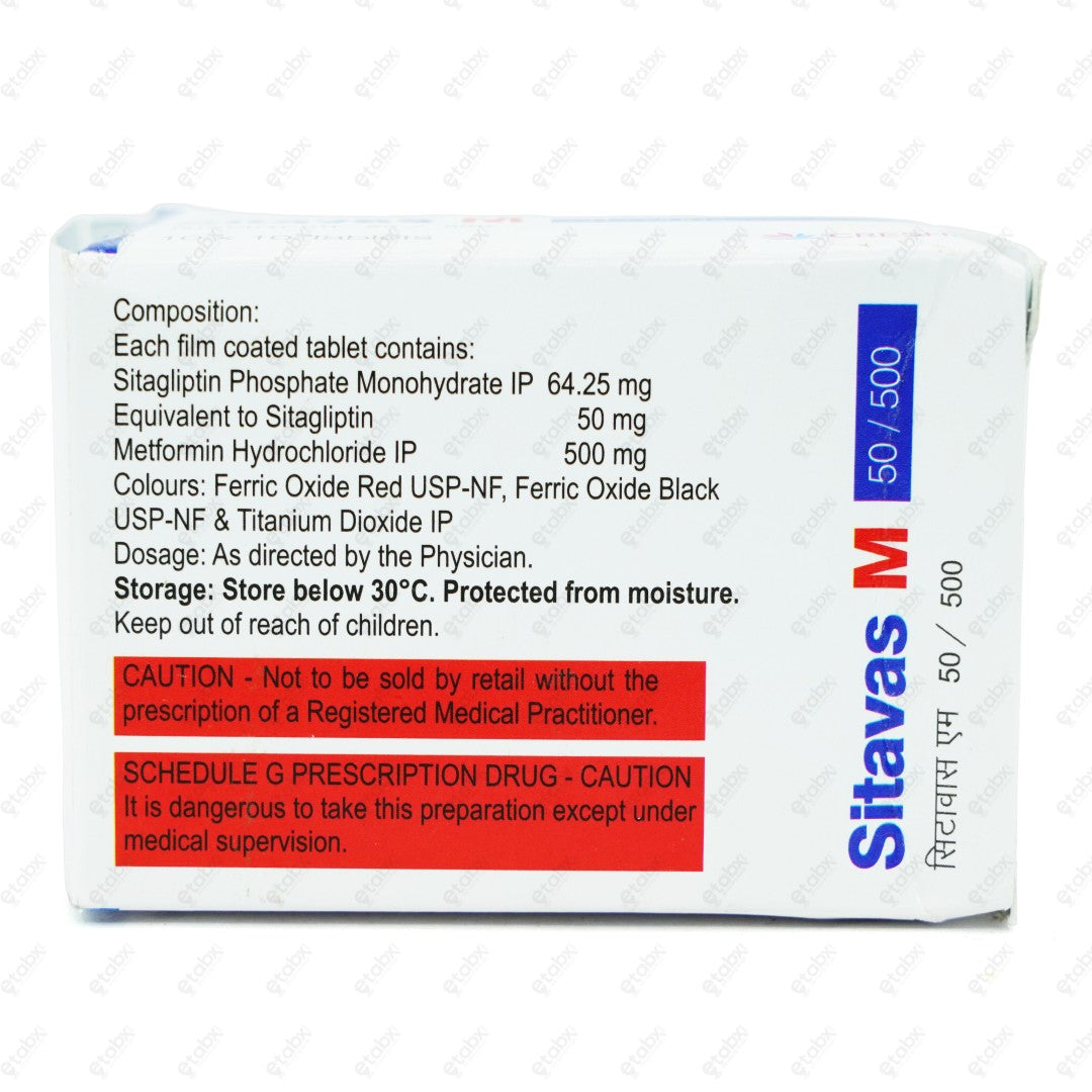 Sitavas M 50/500 Tablet 10's