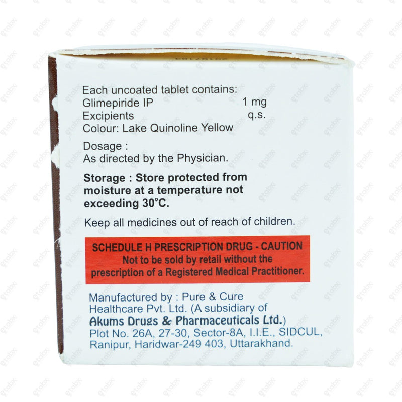 Glimisave 1mg Tablet 15's
