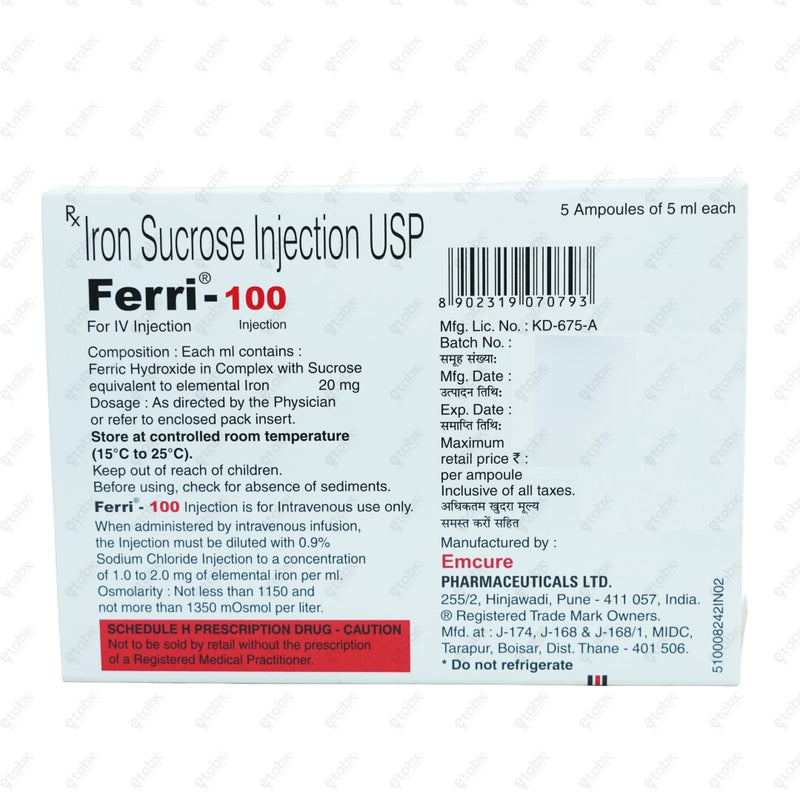 Ferri 100mg Injection 5ml