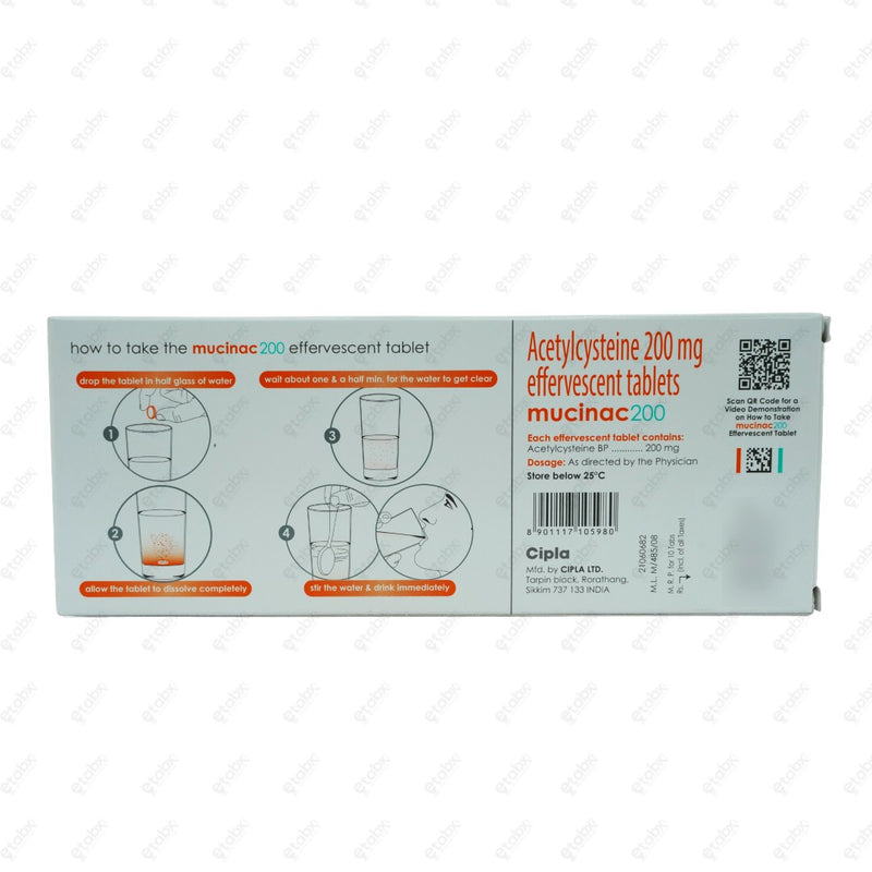 Mucinac 200mg Tablets 10's