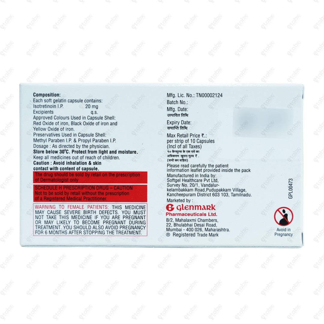 Deriva I 20mg Capsules 10's