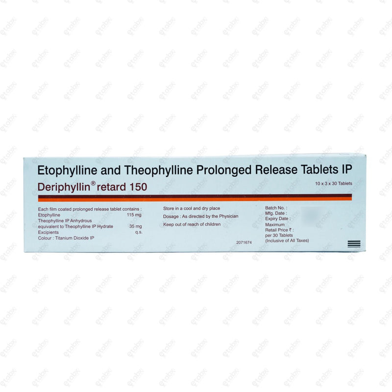 Deriphyllin Retard 150mg Tablets 30's