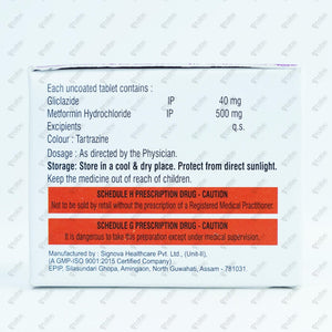 GLICIPON M 40mg Tablet 10's