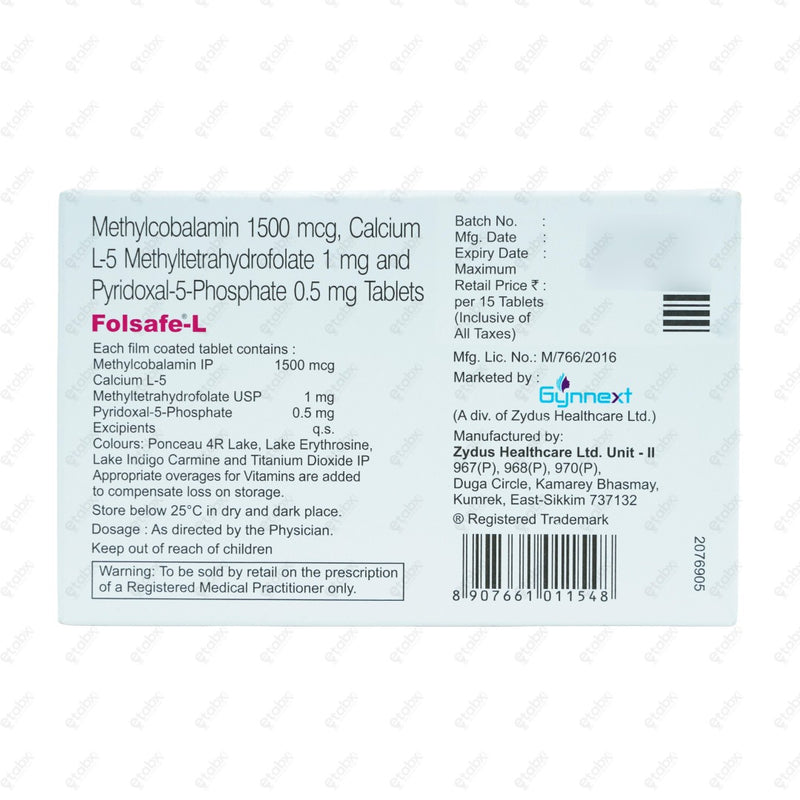 FOLSAFE L Tablets (15's)
