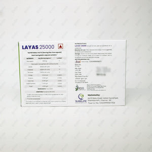 Layas 25000 Capsules Pancreatic Enzyme Supplement 10's
