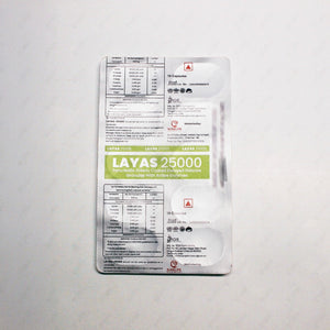 Layas 25000 Capsules Pancreatic Enzyme Supplement 10's