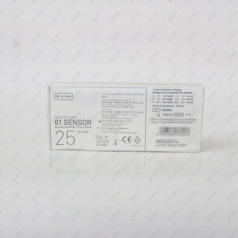 GlucoCard 01 Sensor 25's – Fast-Response Blood Sugar Testing Strips