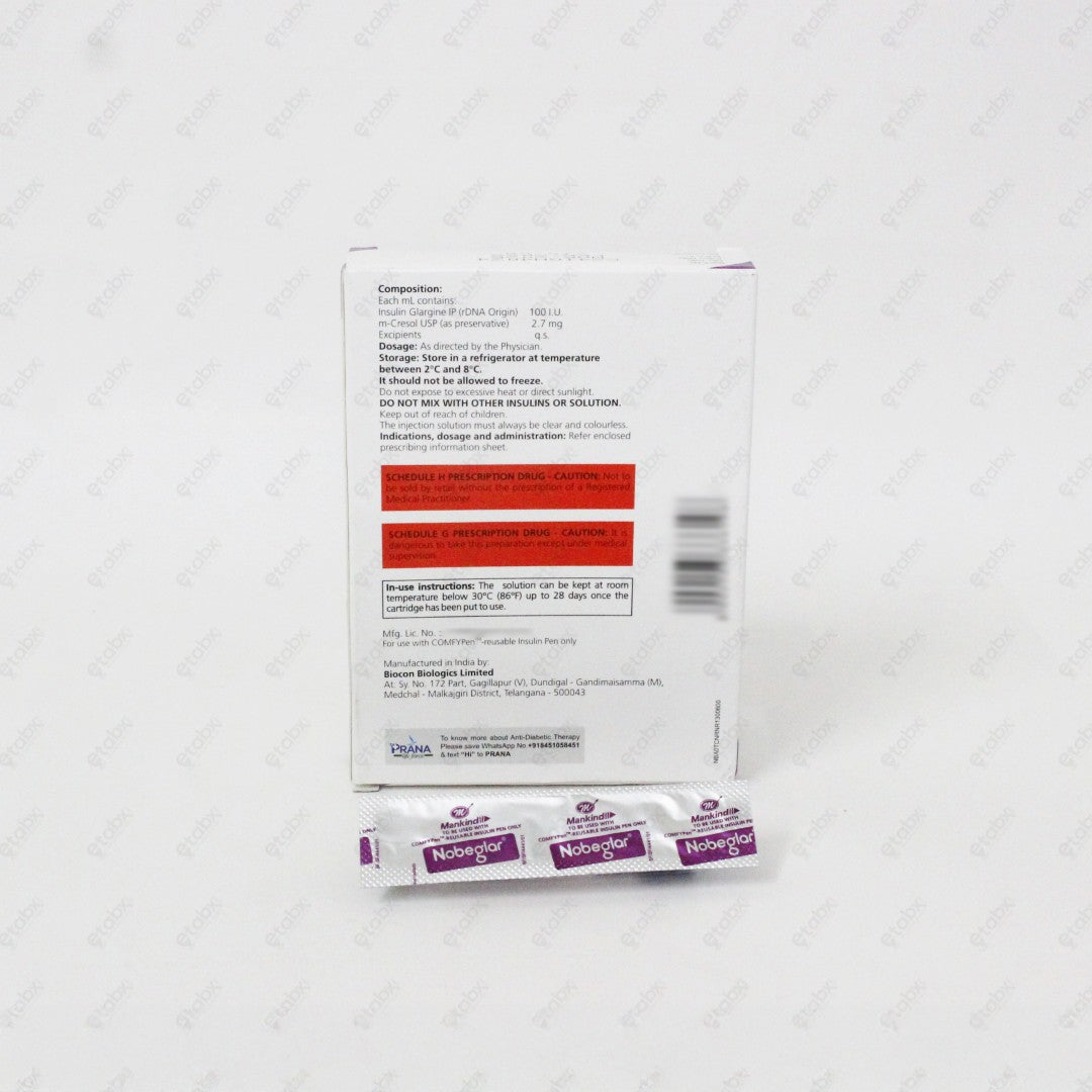 Nobeglar 100IU/ml Cartridge 3ml