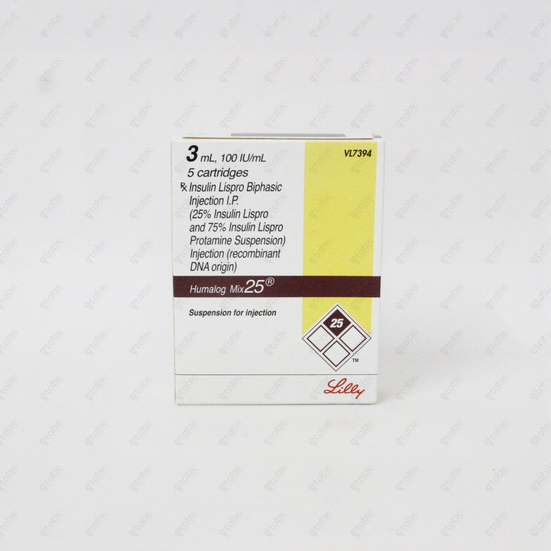 Humalog Mix 25 Cartridge 100IU/ml (5x3ml) – Premixed Insulin Lispro for Type 2 Diabetes
